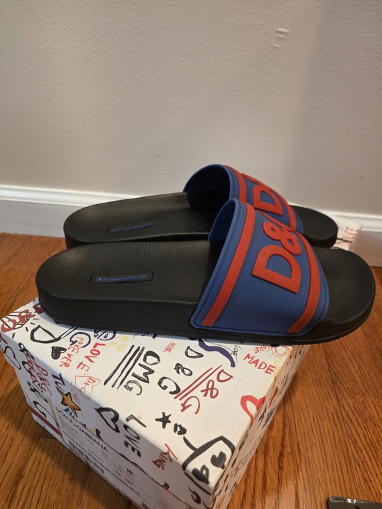 D&G Blue and Red Slide Sandals main image 8